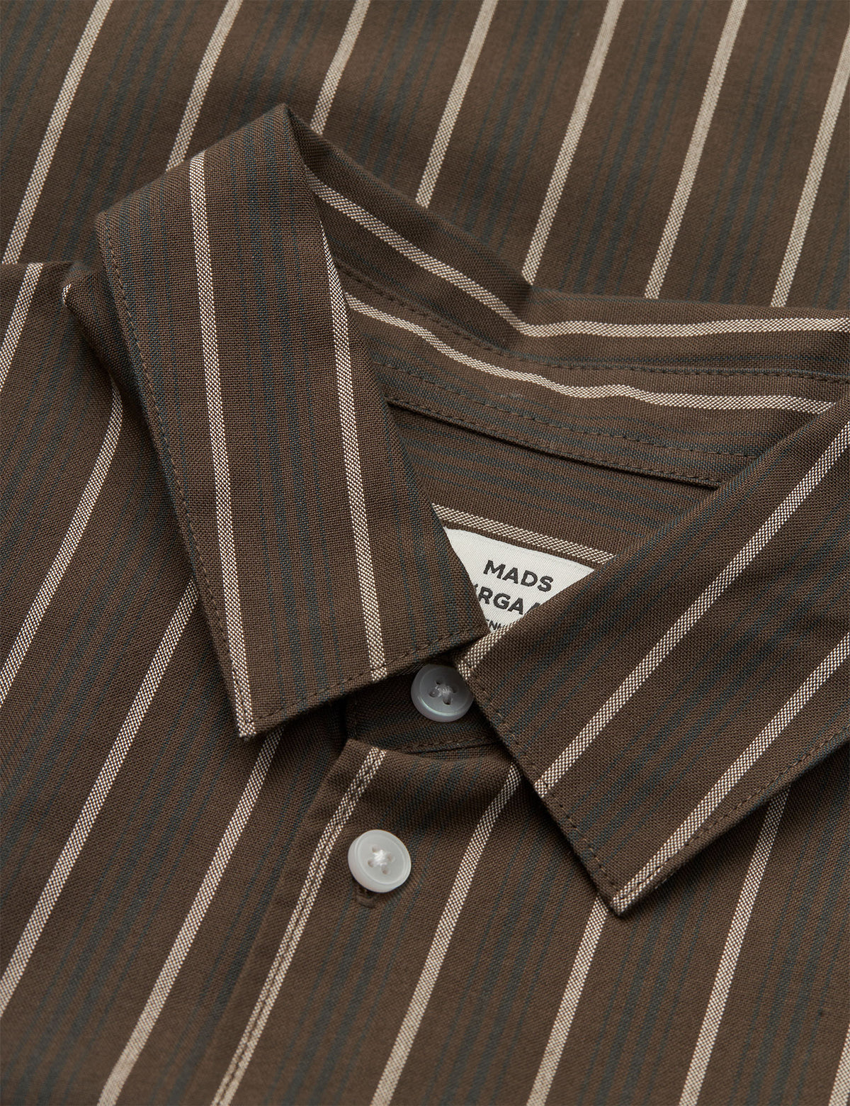 Oxford Svante Stripe Shirt, Turkish Coffee/Sky Captain