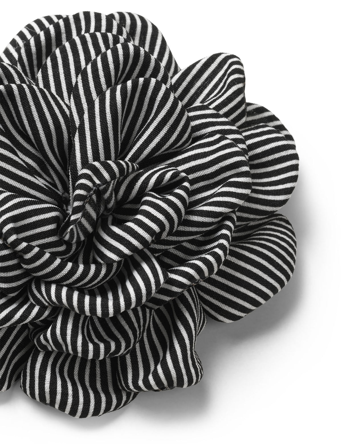 MN Rose Brooch, Stripe Black/White