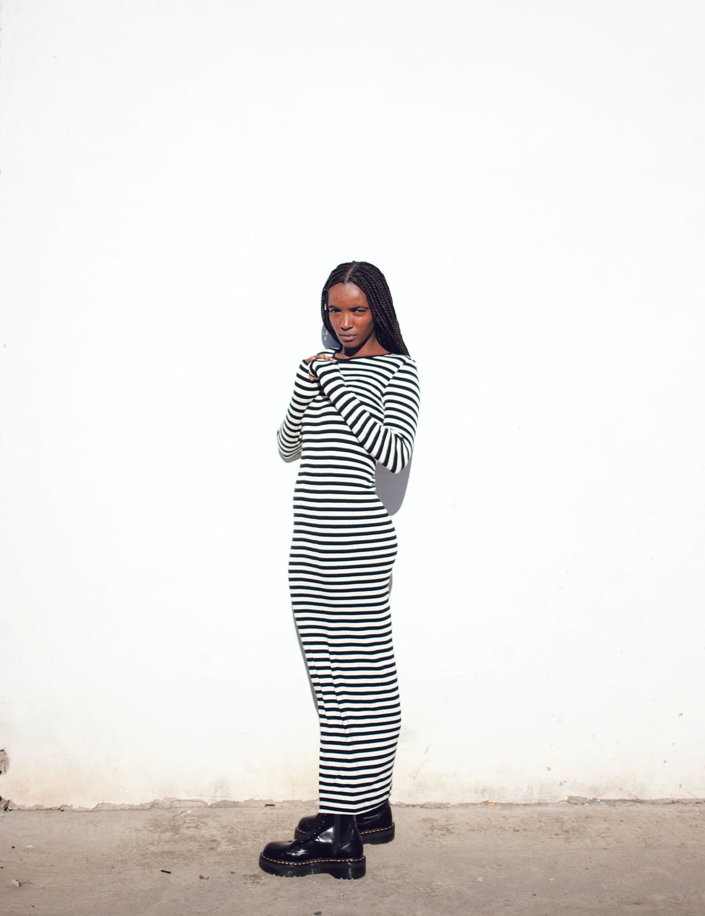 NPS Long John Dress Broadway, Black/Ecru